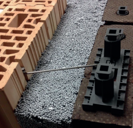 Insulation pearls facade anchor brick HDPE insert